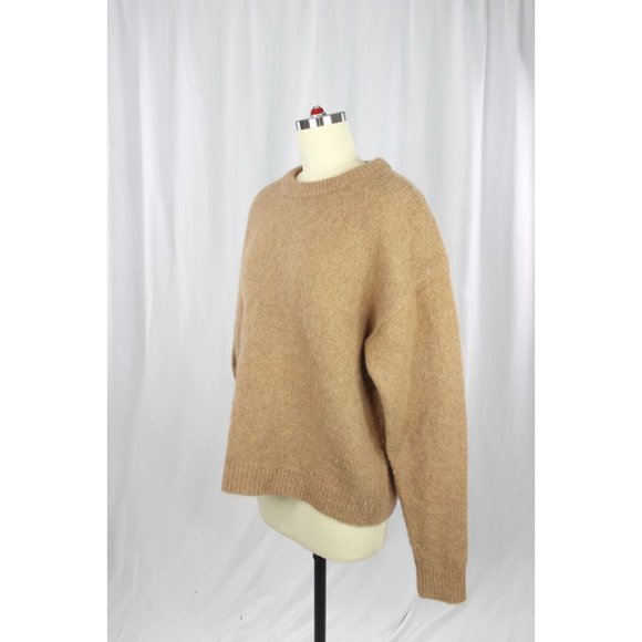 Aritzia BABATON Calvin Camel Tan Mohair Alpaca Knit Crew Neck Sweater, Size M - Picture 5 of 16
